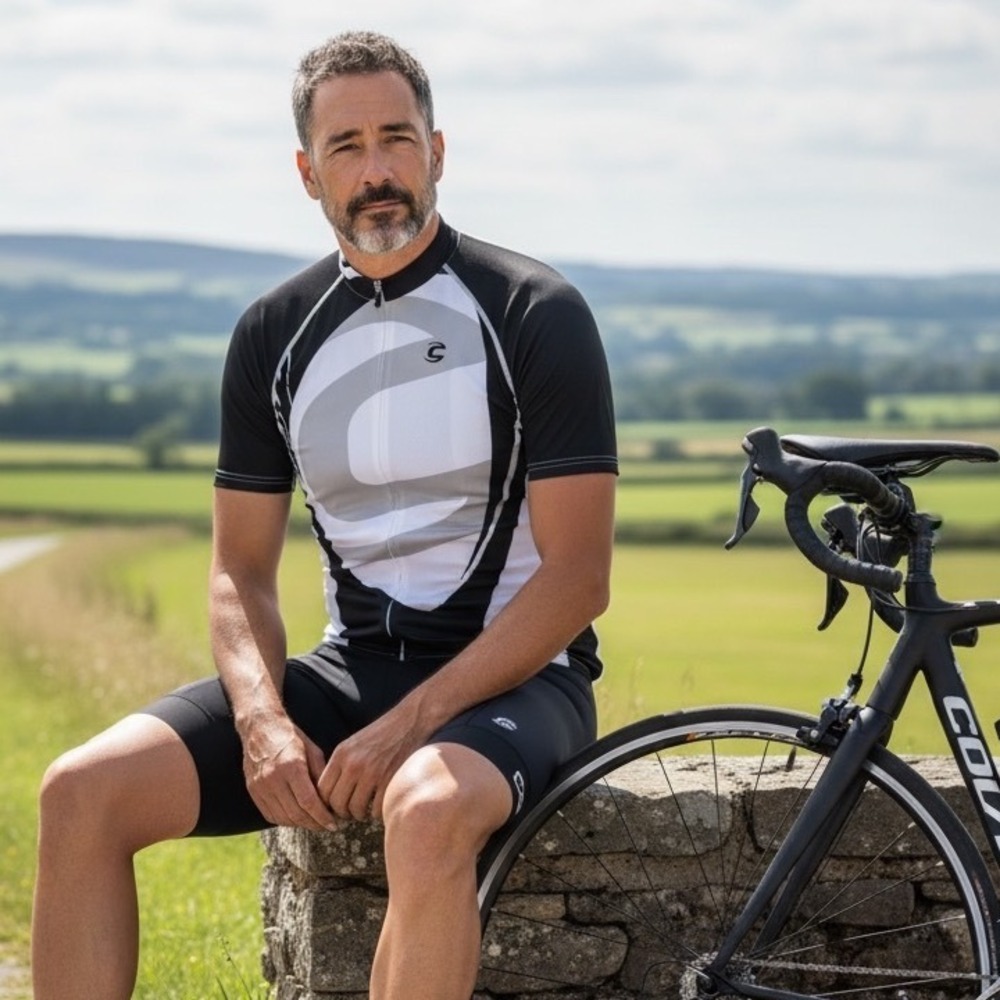 Cannondale Mens Cycling Jersey Medium Black White Grey 1/4 Zip Short Sleeve Mesh